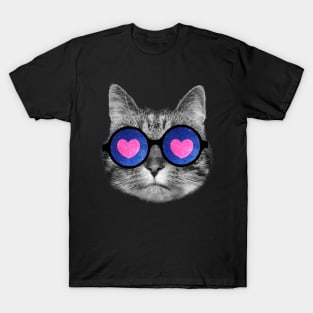 Cat with heart glasses T-Shirt